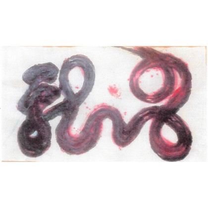 calligraphy brush stroke art 24 Dragon(big brush and one stroke)